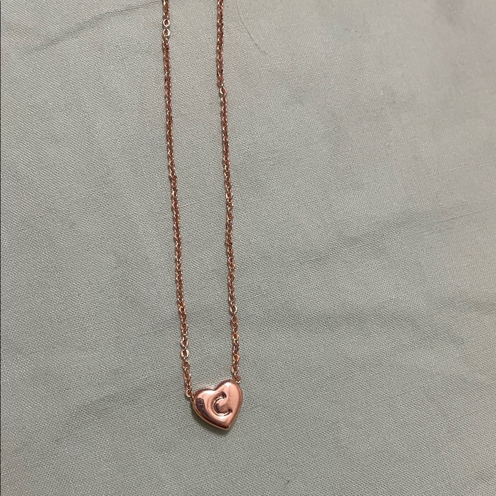 Rose Gold / sterling silver Heart Pendant Necklace